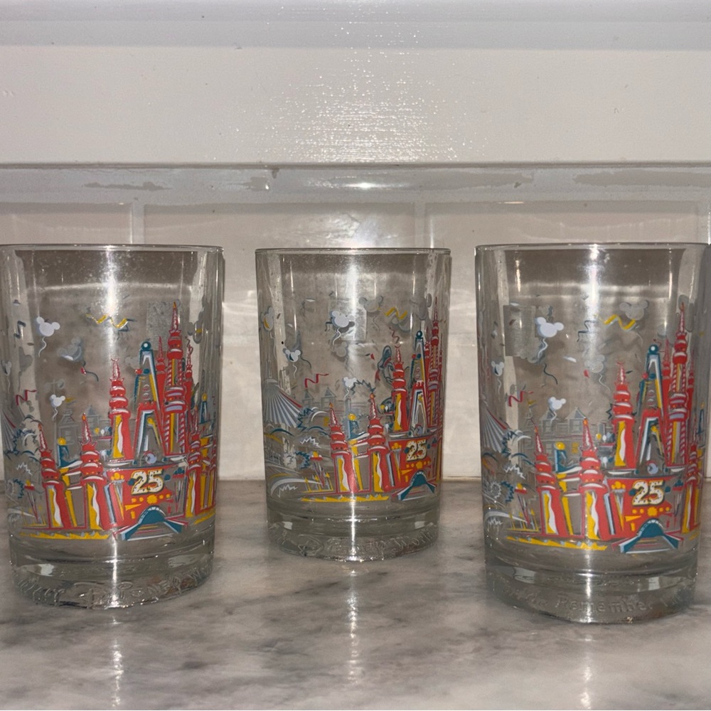 25th Disney McDonald glass cup New with Sticker